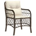 thumbnail image 2 of vidaXL Garden Chairs with Cushions 2 pcs Brown Poly Rattan, 2 of 5