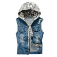 thumbnail image 2 of Dvkptbk Men's New Fashion Denim Vest Casual Cowboy Jacket In Shoulder Blouse on Clearance, 2 of 9