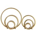 thumbnail image 1 of Collection Tendances Urbaines 39535 Métal Ronde Sculpture Abstraite Design, Finition Métallique - Or, Lot de 2, 1 of 2