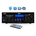 thumbnail image 2 of Pyle USB/SD-Card 200 Watt Bluetooth Stereo Amplifier Receiver, 8'' Two-Way In-Ceiling Speakers w/70V Transformer (4 Speakers), 16-Gauge 50 Foot Speaker Wire, 2 of 4