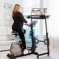 thumbnail image 2 of Small Standing Desk with Wheels, Portable Treadmill Desk, Rolling Desk Adjustable Height for Laptop, Mobile Standing Table for Walking Pad, Bedside Table, 2 of 18