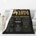 thumbnail image 2 of 50th Birthday Gifts for Women or Men - 50th Birthday Gifts for Her/Him - 50th Birthday Gift Ideas - 1974 Birthday Gifts - 50 Year Old Gifts for Women Turning 50 Throw Blanket 60 x 50 Inch, 2 of 5