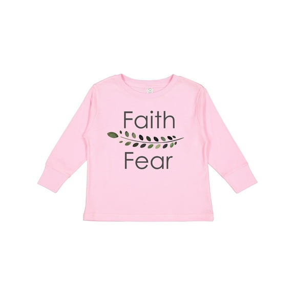 Inktastic Faith Over Fear with Laurels Boys or Girls Long Sleeve Toddler T-Shirt