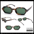 thumbnail image 2 of Retro Octagon Thick Frame Sunglasses Geometric Bold Small Frame UV400 Tortoise Frame - Green Lens, 2 of 6