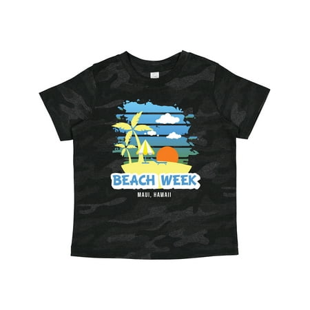 

Inktastic Beach Week Maui Hawaii with Palm Trees Gift Toddler Boy Girl T-Shirt