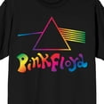 thumbnail image 2 of Pink Floyd Dark Side Artwork With Rainbow Letters Crew Neck Short Sleeve Men's Black T-shirt-Medium, 2 of 4
