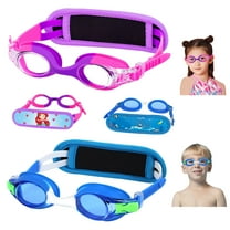 Vvinca Kids Swim Goggles for Age 2-8, Toddler-Goggles with Fabric Strap No Leak Pain-Free, Anti-Fog Goggles for Girls Boys