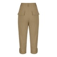 thumbnail image 6 of Cargo Capris for Women 2026 Summer Casual High Waisted Button Loose Travel Hiking Capri Cropped Pants with Pockets, 6 of 6