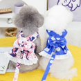 thumbnail image 3 of Chaleco con arnés y correa para perros pequeños, ropa con estampado de flores para primavera y verano, ropa para caminar al aire libre para mascotas pequeñas, medianas y pequeñas, 3 of 4