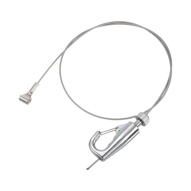 Unique Bargains Crochets et Fils pour Rail Photo, Kit de Fils en Acier Inoxydable de 1,64 Pieds, Argent