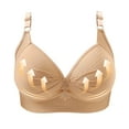 thumbnail image 5 of Bigersell 2 Pack Bras for Women Plus Size Full-Coverage Wireless Bras Ladies Push up Bras No Underwire Female Full Figure Padded Bra Style-D44, Comfortable Soft Wire-Free Bras S-1-Beige 46B, 5 of 8