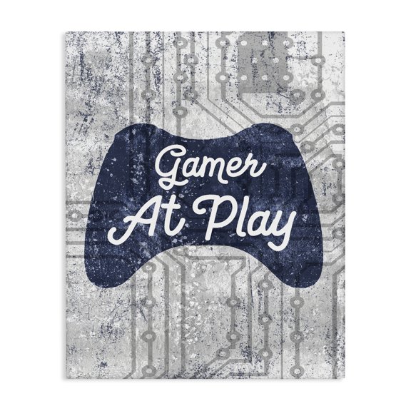 Stupell Industries Contemporary Gamer at Play Video Games Canvas Art, 16 x 20, by Lil' Rue