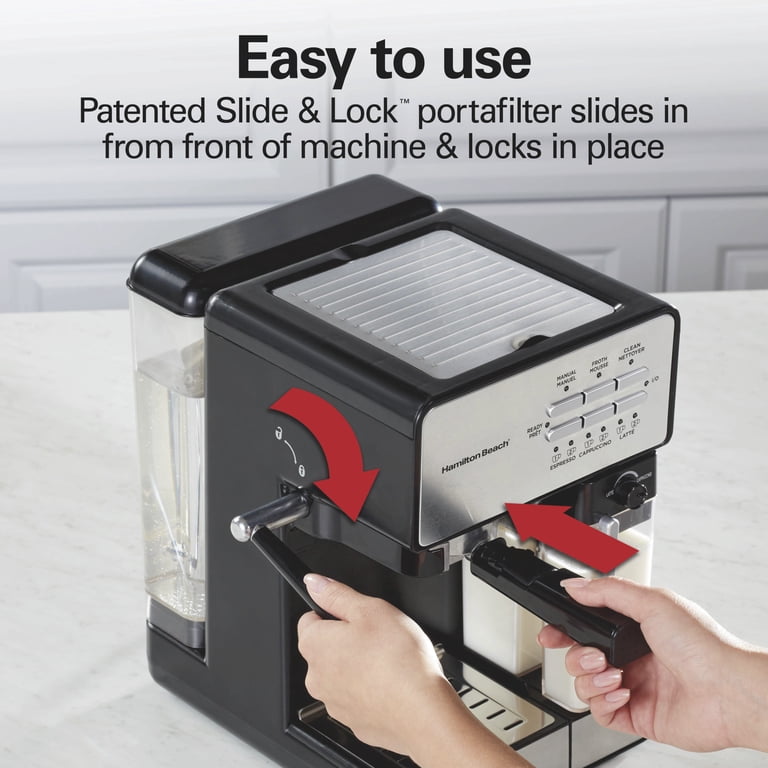 Hamilton Beach 15-Bar Espresso Machine, Slide & Lock Espresso
