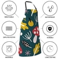 thumbnail image 5 of Kdxio Cartoon Leaf Mushroom Red Apron with Pockets Adjustable Kitchen Aprons for Men Women Waterproof Aprons for Cooking,Drawing,Crafting, Baking Household Cleaning, 5 of 8