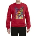 thumbnail image 2 of Wild Bobby Dean Russo Colorful Cat Abyssinian Cat Lover Unisex Crewneck Graphic Sweatshirt, Red, Large, 2 of 5