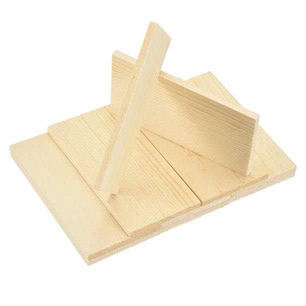 Uxcell 10Pcs Tiras de Madera, 3/16" x 2" x 4" Palitos de Madera Planos Cuadrados sin Terminar para Manualidades DIY y Fabricación de Modelos - 5x50x100mm