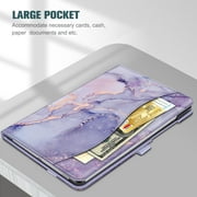 Fintie Case for Samsung Galaxy Tab S10 Lite/ S10 FE/ S9 FE 5G 10.9 Inch/Tab S9 11 Inch, Multi-Angle Viewing Protective Cover with Pocket, Auto Sleep/Wake, Lilac Marble