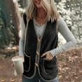 thumbnail image 4 of UYISJ Women's Casual Winter Fleece Vest Warm Open Front Sherpa Cozy Sleeveless Cardigan Outerwear Jackets Coats with Pockets Dark Gray XL, 4 of 8