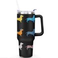 thumbnail image 2 of Double-Walled Dog Lover Coffee Tumbler 40oz - Durable Stainless Steel Mug with Handle & Straw - Cute Gift for Women, 2 of 7