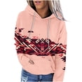 thumbnail image 4 of Tejiojio Womens Fall's Women's Casual Print Ethnic Style Long Sleeve Pocket Hoodie Womens Sweatshirts & Hoodies, 4 of 6