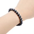 thumbnail image 4 of Pulsera de shungita de 2 piezas con cuentas de shungita de 8 mm, cristales de protección EMF, piedras elásticas energéticas para hombres y mujeres., 4 of 5