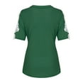 thumbnail image 5 of Ecqkame T-Shirts for Women Clearance Women's Lace Short Sleeve V-Neck T-Shirt Loose Casual Summer Tee Tops Green XL, 5 of 7