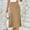 Gold, variant on SMihono Fashion Women Cotton Midi Skirt High Waist A Line Silky Smooth Lightweight Elegant Casual Formal Office Work Party Skirt Beige M