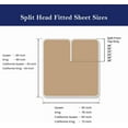 thumbnail image 2 of Queen Size 36" Split Top Flex Head 4-PCs Sheet Set Fits 25-30" Deep Pocket, 500-TC Egyptian Cotton (Solid, Taupe), 2 of 6