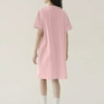 thumbnail image 4 of Sakmal Womens Nightgown Soft 100% Cotton Comfy Sleepshirt Plain Pink Short Sleeve Nightgowns, 4 of 6