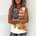 thumbnail image 5 of Uootdi Womens Patriotic Tank Tops American Flag Floral Print Sleeveless Top O Ring Cut Out Loose Fit 4th Of July Patriotic Blouses Holiday Casual Style Gift, 5 of 6