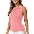 thumbnail image 2 of Workout Tank Tops Woman Quarter Zip Collared Slim Fit Sleeveless Polo Shirt Athletic Gym Tennis Golf Tanks, 2 of 6