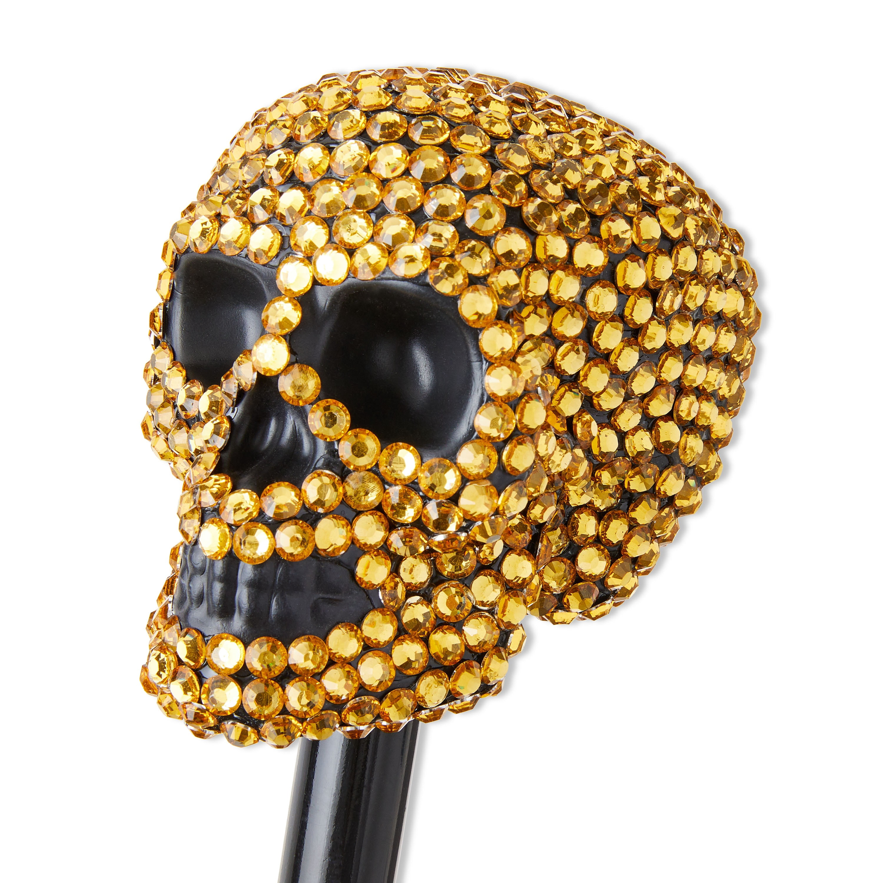 Bling Skull Cane Costume Accessory for Adults, Black and Gold, Halloween by Way To Celebrate