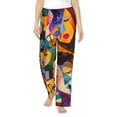 thumbnail image 2 of Lsque Abstract Musical Faces Print Women's Pajama Pants, Lounge Pant - Comfortable Home Wear,Elastic Waistband, Stylish Design-Small, 2 of 9