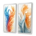 thumbnail image 3 of Designart "Liquid Purity Ink Wave Abstract Birds in Red and Blue" Abstract Liquid Ink Framed Wall Art Set Of 2 - Modern Blue Framed Canvas Set For Living Room Decor, 3 of 6