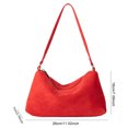 thumbnail image 2 of Halloween Women Faux Suede Shoulder Bag Vintage Commuting Bag Chic Hobo Bag Daily Casual Portable Bag (Red), 2 of 10