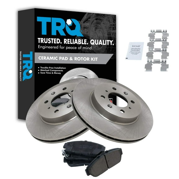 TRQ Front Brake Pad & Rotor Kit Brake Pads Brake Rotor Ceramic Fits Select 1994-2001 Acura Integra 1993-1995 Honda Civic