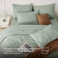 thumbnail image 3 of Cozy Comfort King Size Comforter Set - Bedding Set King 7 Pieces, Pintuck Bed in a Bag Green Bed Set with Comforter, Sheets, Pillowcases & Shams, 3 of 6