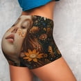 thumbnail image 4 of Lsque Whimsical Flower Crown Maiden Pattern High Waisted Biker Shorts for Women-Tummy Control Fitness Athletic Workout Running Yoga Gym Shorts,Moisture-Wicking-Large, 4 of 9