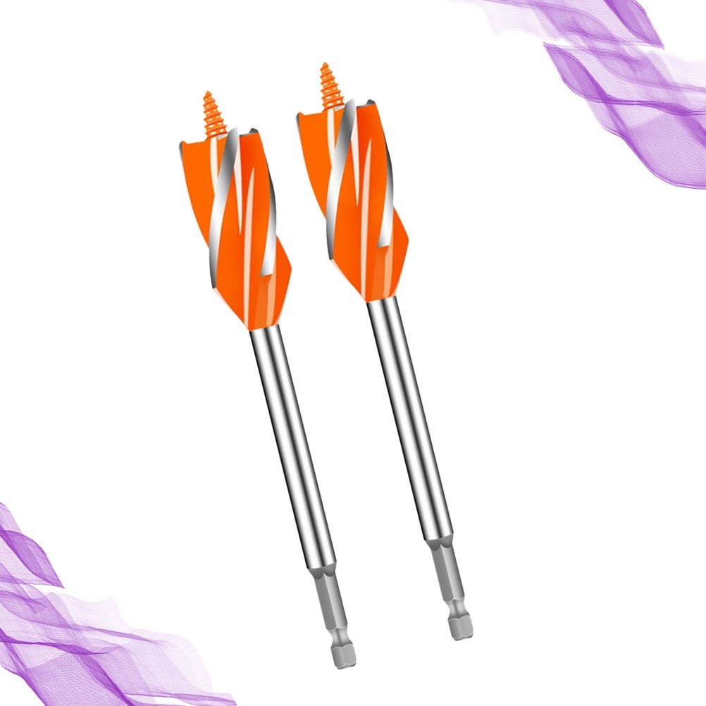 OUNONA 2-Pack Extended Hinge Drill Bits Set Carbon Steel Multi-Color for Precision Drilling