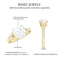thumbnail image 6 of Rosec Jewels Moissanite Cushion Cut Engagement Ring 3 Carat - D-VS1 Grade- 8mm Moissanite Solitaire Ring with Split Shank, 18K Yellow Gold, US 6.00, 6 of 7