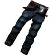thumbnail image 2 of Big And Tall Jeans for Men Straight Leg Casual Elastic Waist Denim Pants Comfy Lightweight Workwear Classic Jeans Trousers Black 28, 2 of 8