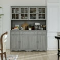 thumbnail image 1 of MONSLIPA Buffet Sideboard Kitchen Storage Cabinet MDF Gray, 1 of 8