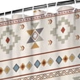 thumbnail image 3 of Brown Geometric Triangle Diamond Pattern Shower Curtain 72"x84" ,Bathroom Decorative Shower Curtains Set with 12 Hooks,Modern Waterproof Washable Shower Curtain, 3 of 6