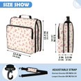 thumbnail image 3 of Zipper Binder with Shoulder Strap 2 inch 3 Ring Waterproof File Folder Organizer Bag 500 Sheet Tiny Red Floral Pattern, 3 of 8