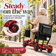 thumbnail image 2 of Ecomobi 4 Wheel Foldable Mobility Scooter for Senior with Removable Lithium Battery, 41 lbs Lightweight Powered Wheelchair for Adult,300 lb Capacity,Travel Scooter for Elderly,Red, 2 of 9