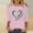 Pink, variant on Cheap St. Patrick's Day Shirts for Women 3/4 Sleeve Blouses Dressy Heart Shamrock T Shirt Round Neck Top Summer Pullover Tshirt
