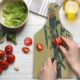 thumbnail image 3 of Vintage Airplane Cutting Board, Retro Flight Emblem with Old Plane Stripes Grunge Style, Decorative Tempered Glass Cutting and Serving Board, Wine Bottle Shape, Sand Brown Vermilion, by Ambesonne, 3 of 5