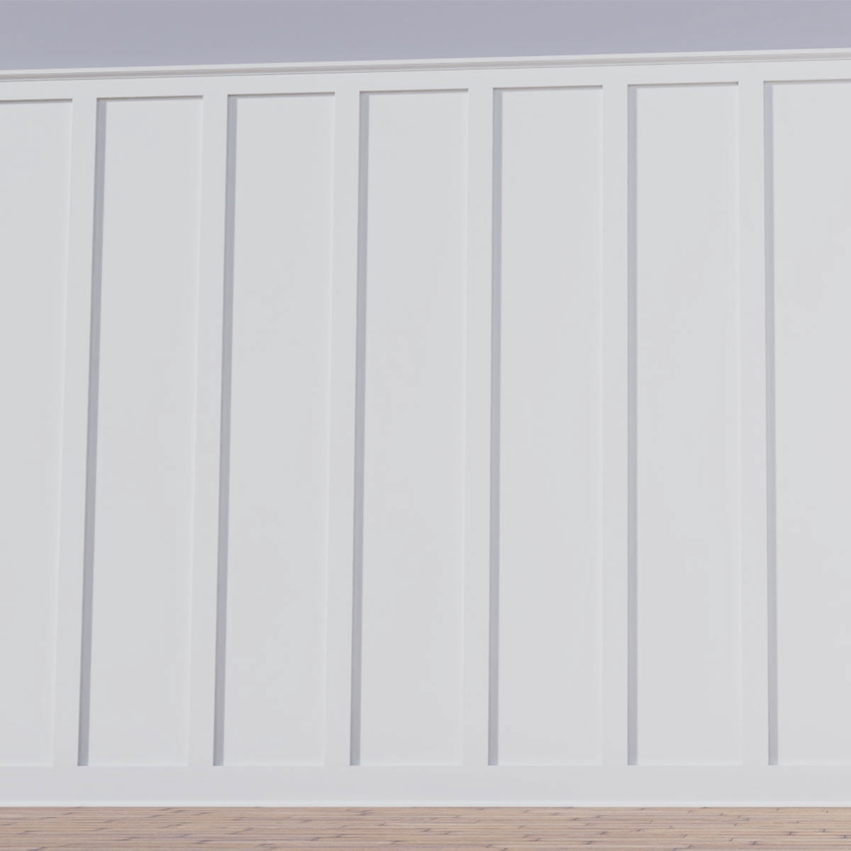 104" Height with 12" to 15" Wide Adjustable Wall Panels, Deluxe Shaker 8' PVC Wainscoting Kit, (for heights up to 104"H)