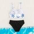 thumbnail image 7 of mgoYE Swimsuit for Girls 10 12 Girls Swimsuit Bikini Set 2 Piece Bathing Suit Ruffled Contrast Trim Adjustable Straps Girls Swimwear(Blue,11-12 Years), 7 of 7