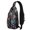 Halloween Colorful Spooky, variant on Sling Backpack,Halloween Cute Ghosts and Skeletons Crossbody Bag with Water Bottle Holder,Waterproof Sling Bag for Men/Women with Chest Phone Holder for Hiking,Travel